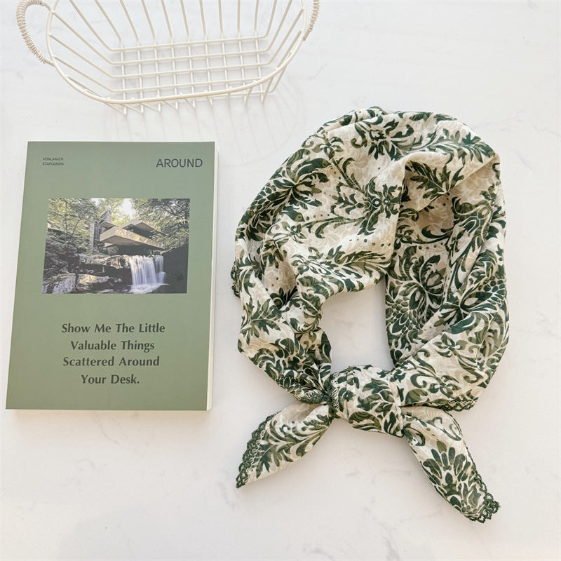 Silk-Like Polyester Scarf - Elegant Spring/Autumn Fashion Accessory for Women