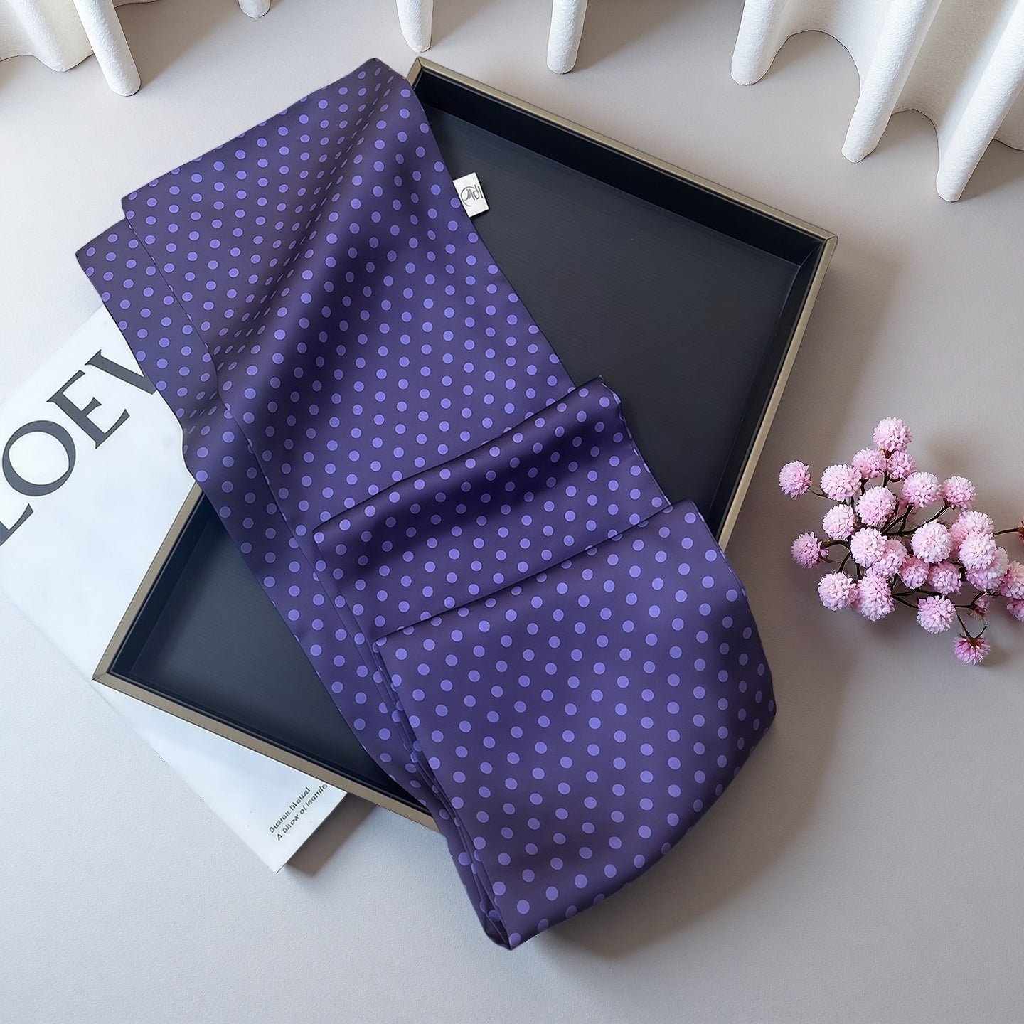 Women's Summer Korean Style Scarf - Lightweight Polyester Silk Scarf, Long Double-Sided Brocade Scarf, Versatile Fashion Accessory