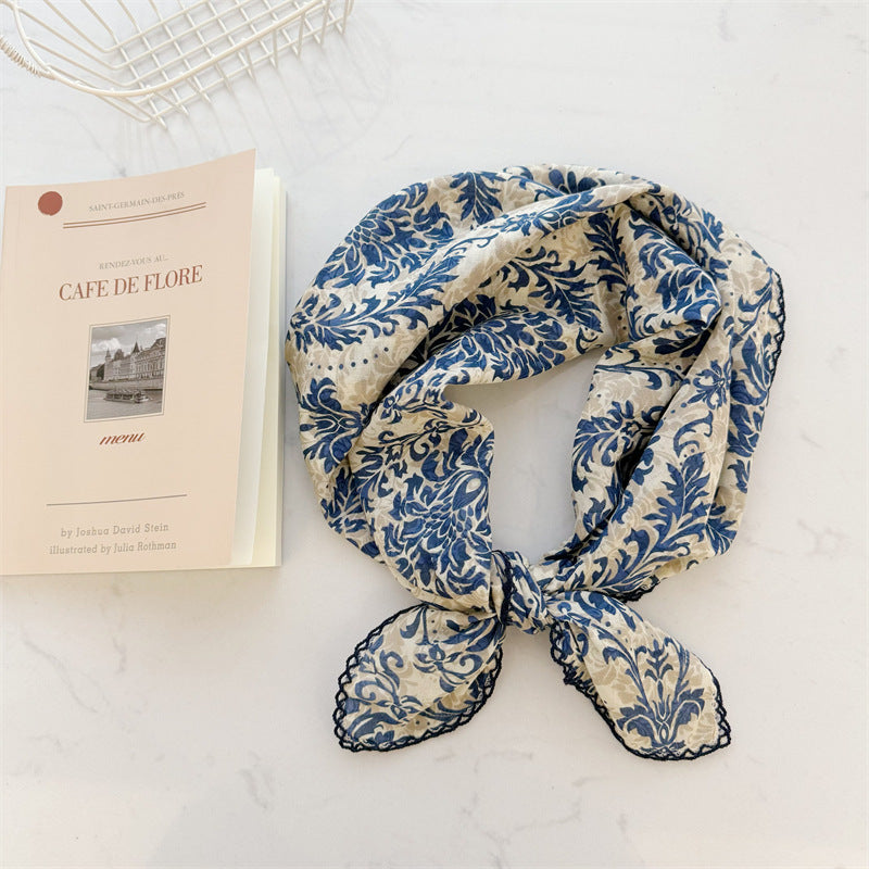 Silk-Like Polyester Scarf - Elegant Spring/Autumn Fashion Accessory for Women