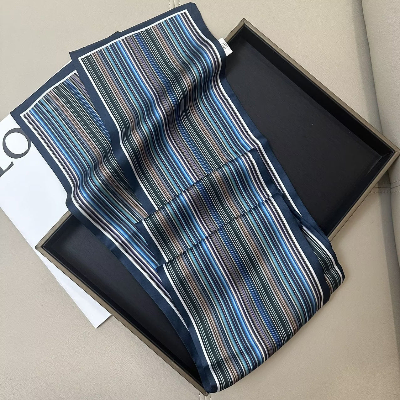 Women's Summer Korean Style Scarf - Lightweight Polyester Silk Scarf, Long Double-Sided Brocade Scarf, Versatile Fashion Accessory