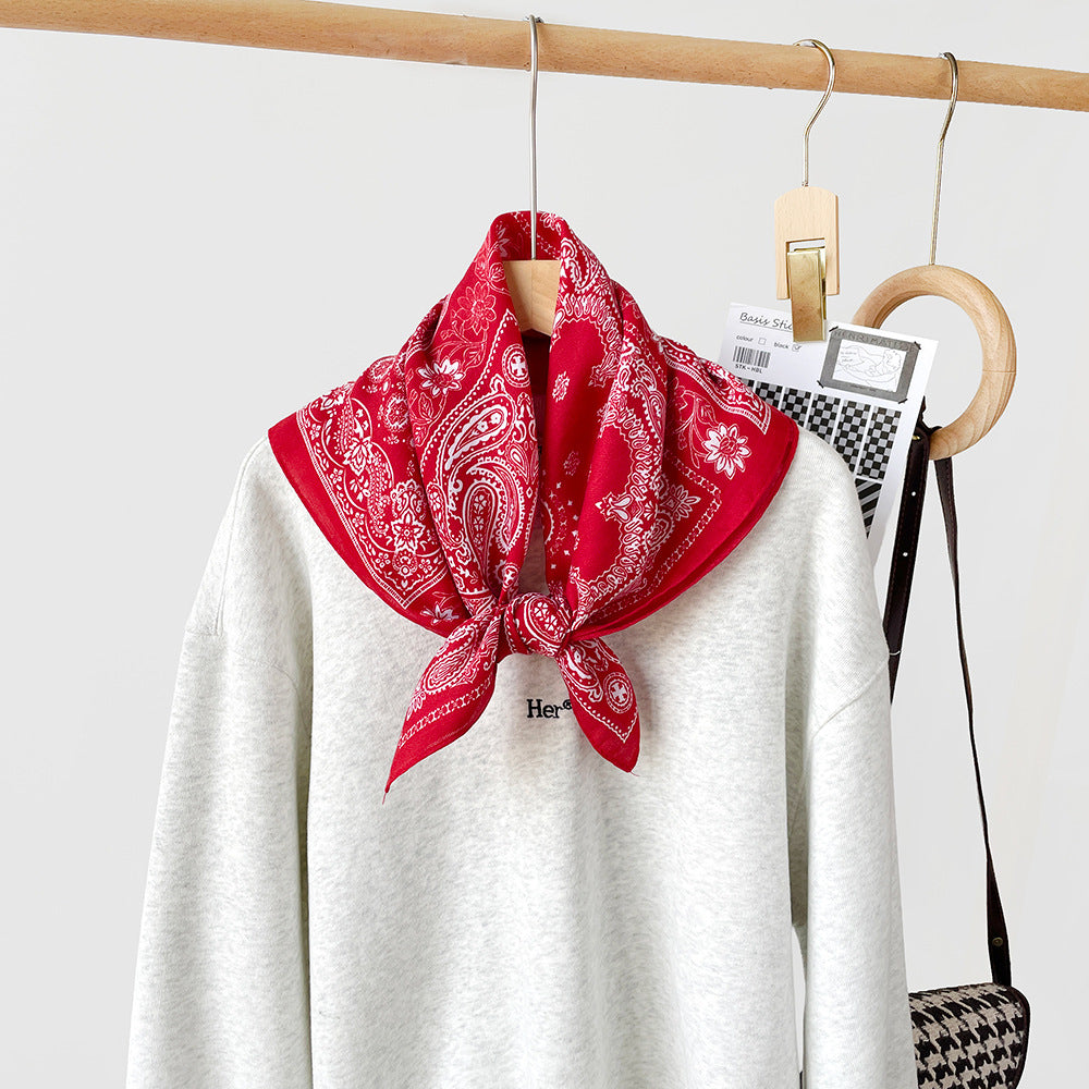 Long Polyester Scarf - Herringbone Pattern Square Scarf Vintage Style Breathable Neck Scarf