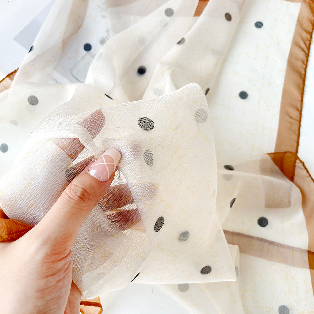 Women's Summer Polyester Scarf - Lightweight Square Scarf, Elegant Neckwear, Silk-like Feel