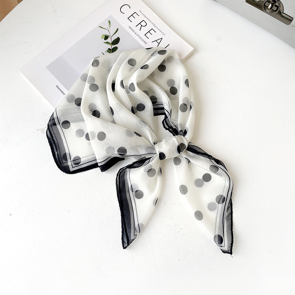 Women's Summer Polyester Scarf - Lightweight Square Scarf, Elegant Neckwear, Silk-like Feel