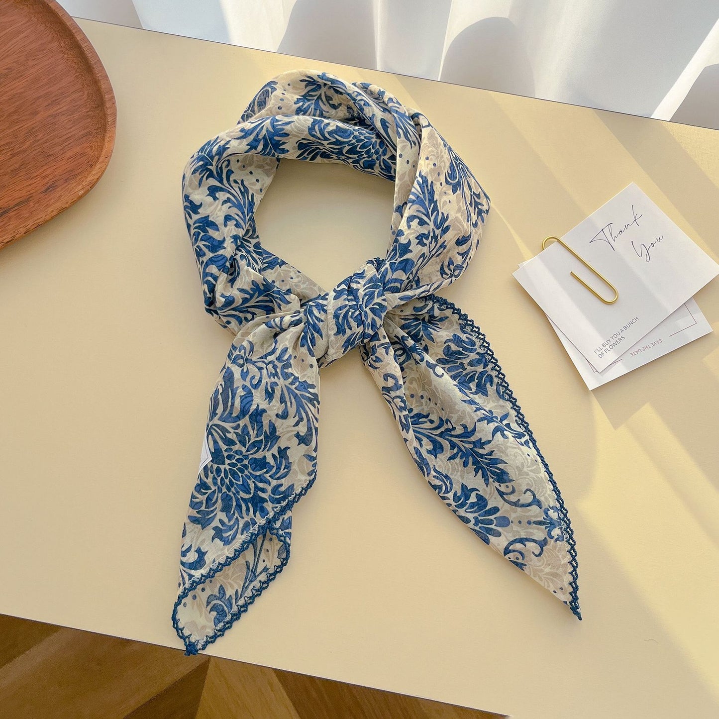 Silk-Like Polyester Scarf - Elegant Spring/Autumn Fashion Accessory for Women