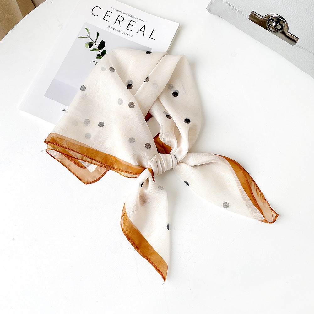 Women's Summer Polyester Scarf - Lightweight Square Scarf, Elegant Neckwear, Silk-like Feel