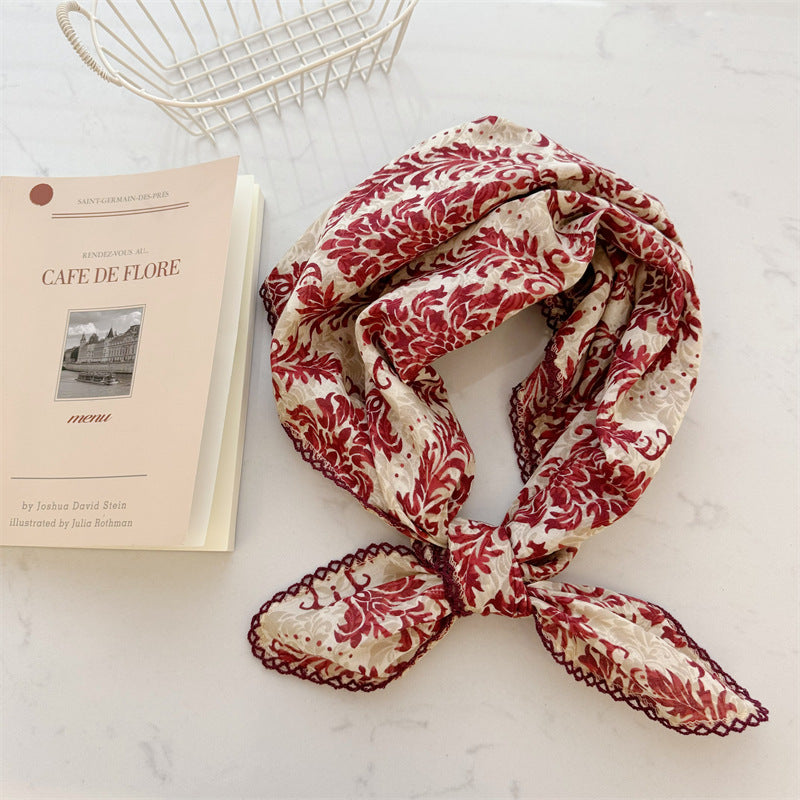 Silk-Like Polyester Scarf - Elegant Spring/Autumn Fashion Accessory for Women