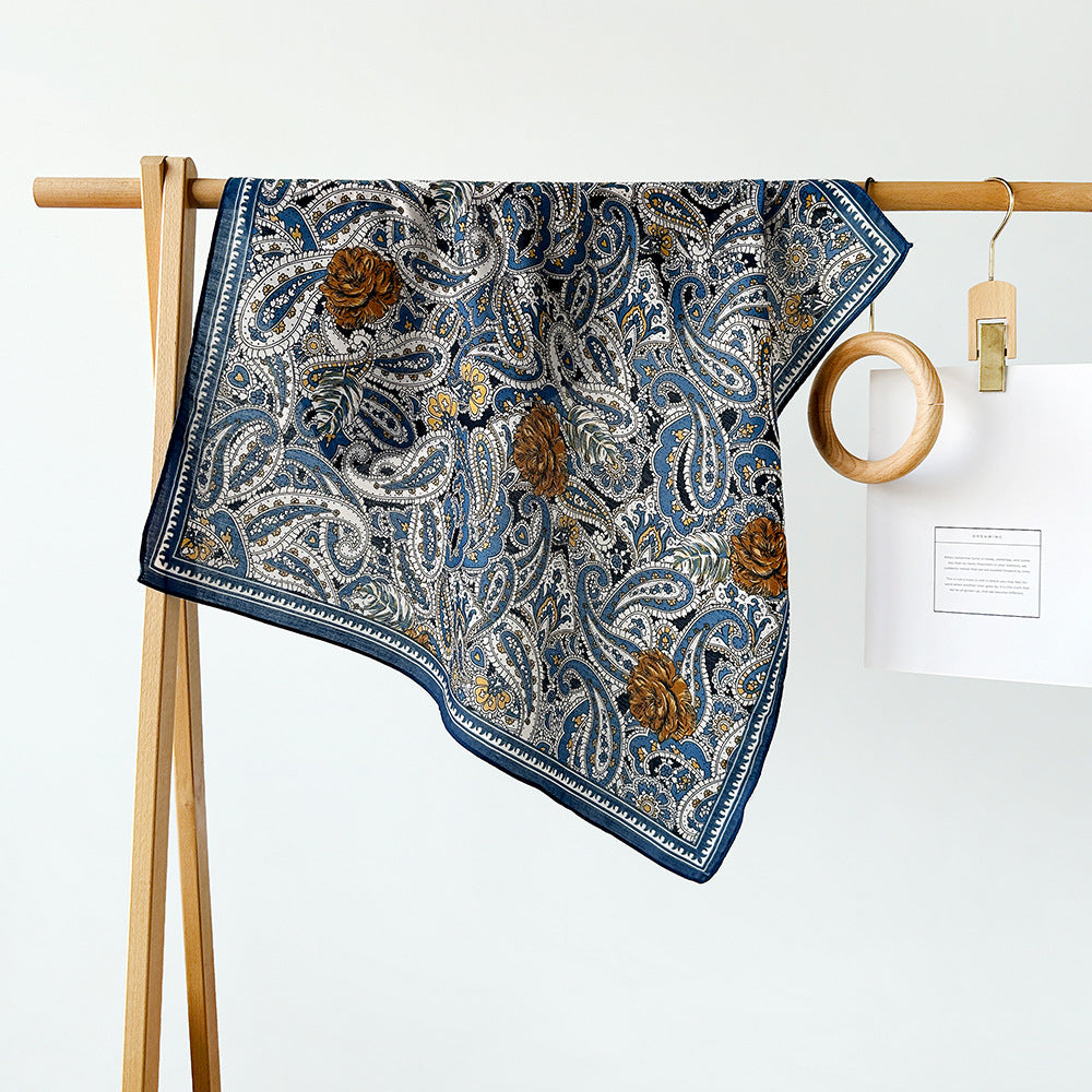 Long Polyester Scarf - Herringbone Pattern Square Scarf Vintage Style Breathable Neck Scarf