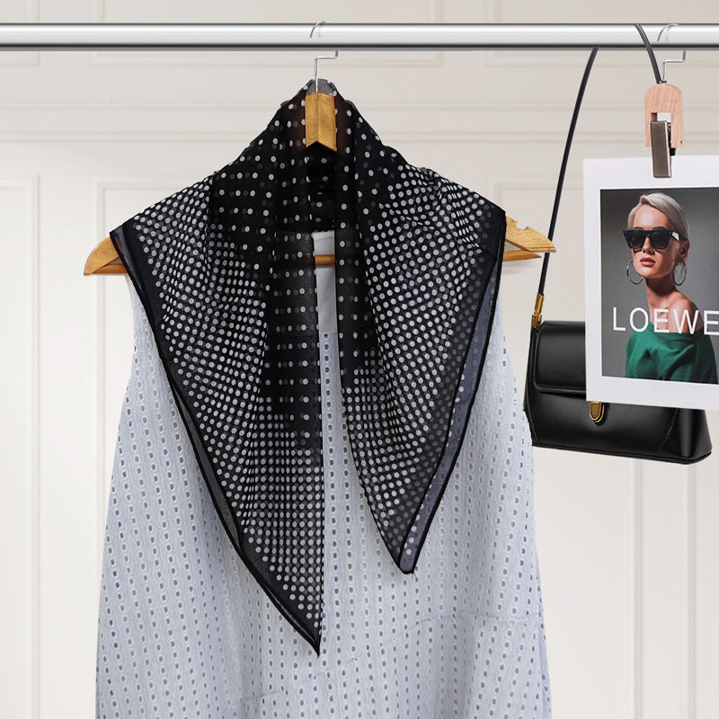 Polyester Silk Summer Scarf - Lightweight Korean Fashion Square Neck Scarf | UV Protection Versatile 70x70