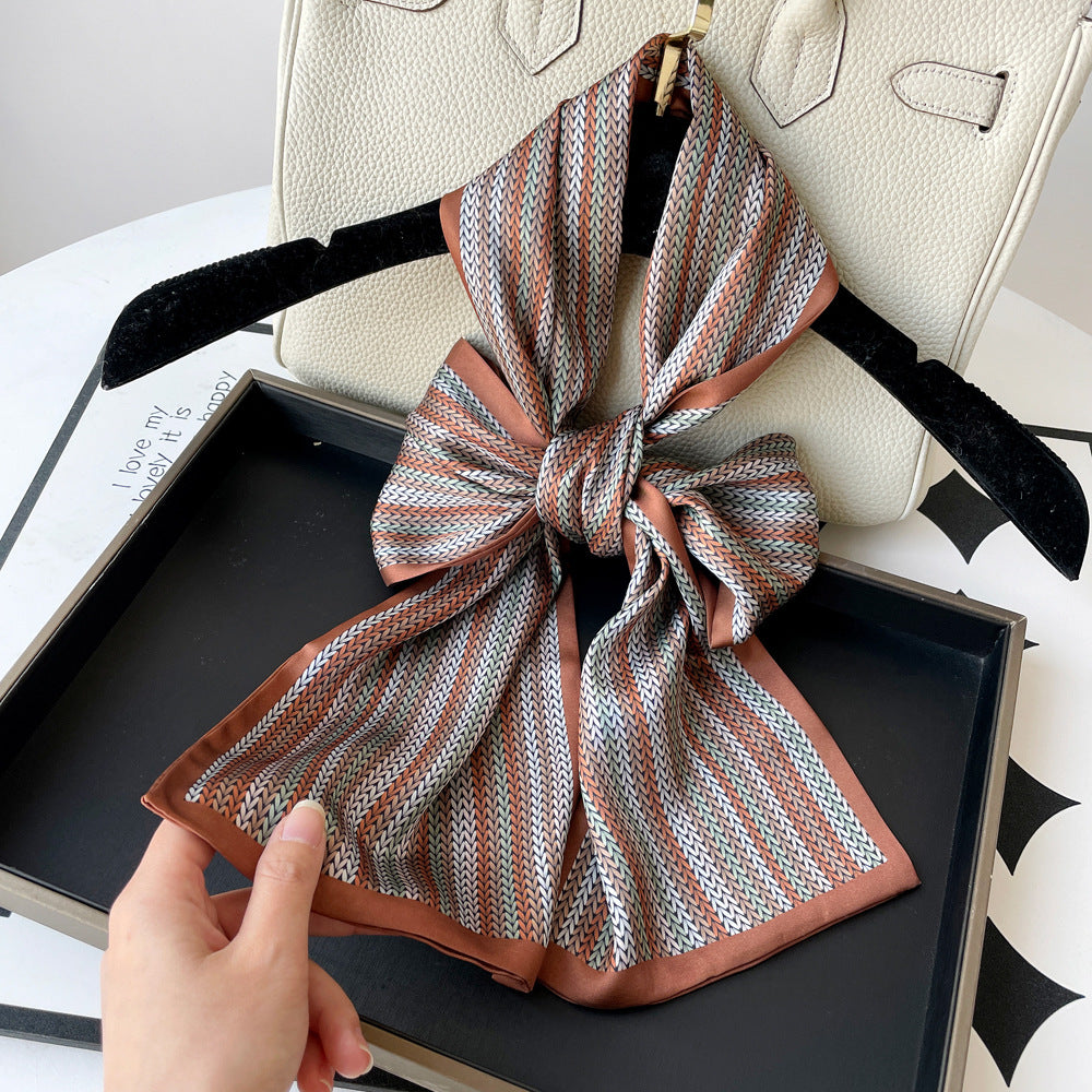 Women's Long Silk Scarf 150x16cm - Cashew Print Versatile Scarf for Daily Wear, Business & Travel Accessories